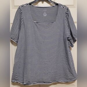 St. John's Bay Blue Stripes Blouse. Size XXL